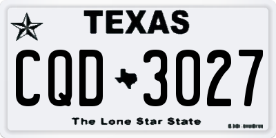 TX license plate CQD3027