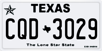 TX license plate CQD3029