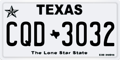 TX license plate CQD3032