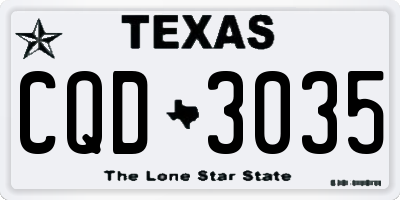 TX license plate CQD3035