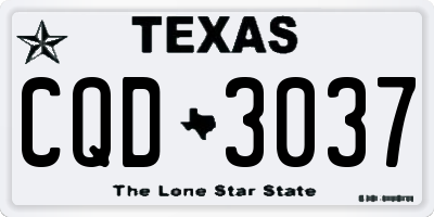 TX license plate CQD3037