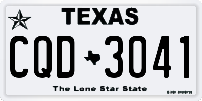 TX license plate CQD3041