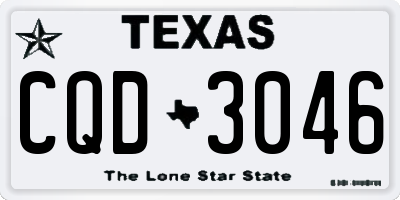 TX license plate CQD3046