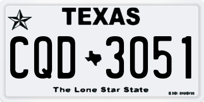 TX license plate CQD3051