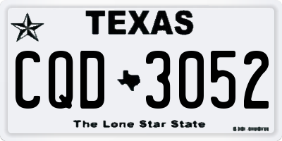 TX license plate CQD3052