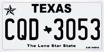 TX license plate CQD3053