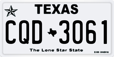 TX license plate CQD3061