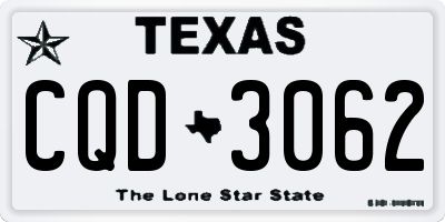 TX license plate CQD3062