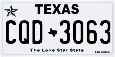 TX license plate CQD3063
