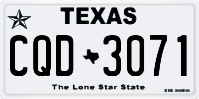 TX license plate CQD3071