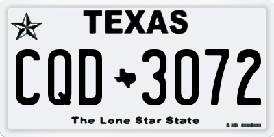TX license plate CQD3072