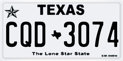 TX license plate CQD3074