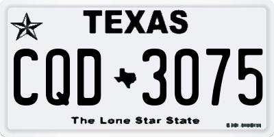 TX license plate CQD3075