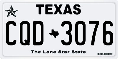 TX license plate CQD3076