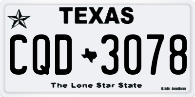 TX license plate CQD3078