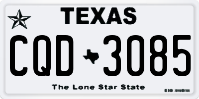 TX license plate CQD3085