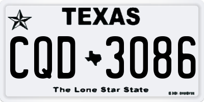 TX license plate CQD3086