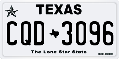 TX license plate CQD3096