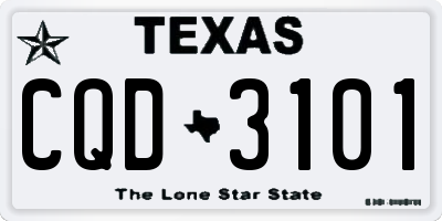 TX license plate CQD3101