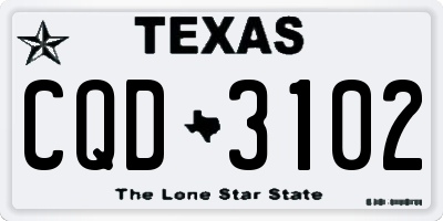 TX license plate CQD3102