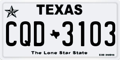 TX license plate CQD3103