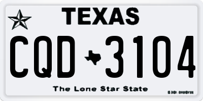 TX license plate CQD3104