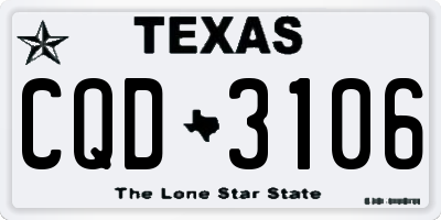 TX license plate CQD3106