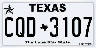 TX license plate CQD3107