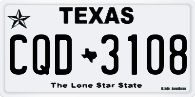 TX license plate CQD3108