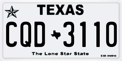 TX license plate CQD3110