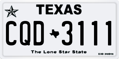 TX license plate CQD3111
