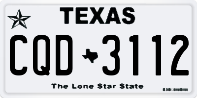 TX license plate CQD3112