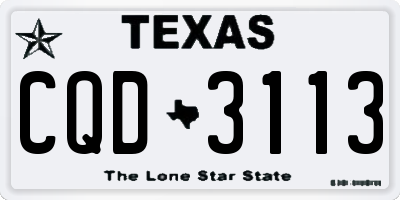 TX license plate CQD3113