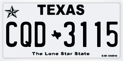 TX license plate CQD3115