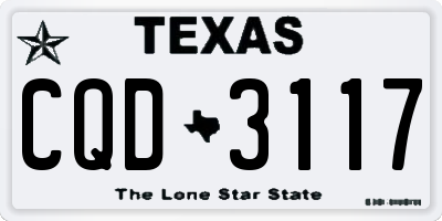 TX license plate CQD3117