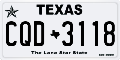 TX license plate CQD3118