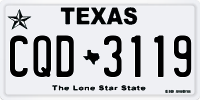 TX license plate CQD3119