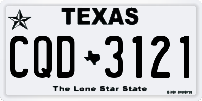 TX license plate CQD3121