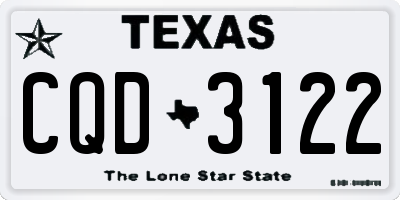 TX license plate CQD3122
