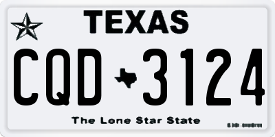 TX license plate CQD3124