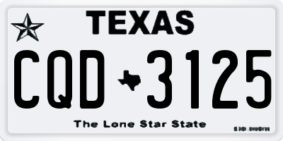 TX license plate CQD3125