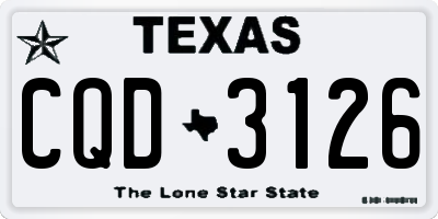 TX license plate CQD3126