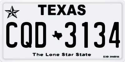TX license plate CQD3134