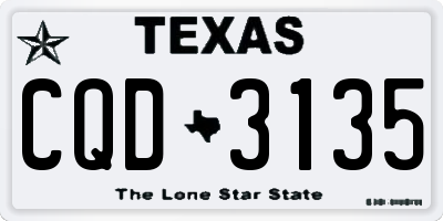 TX license plate CQD3135
