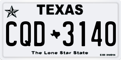 TX license plate CQD3140
