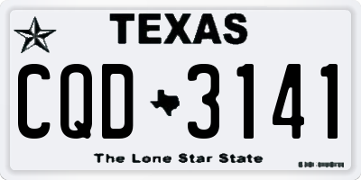 TX license plate CQD3141