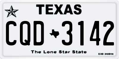 TX license plate CQD3142