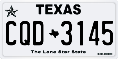 TX license plate CQD3145