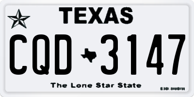 TX license plate CQD3147