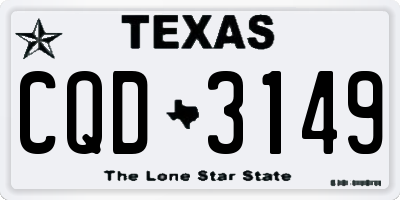 TX license plate CQD3149